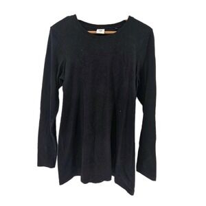 CAbi Long Sleeve Black Tshirt Womens Large Cotton‎ Blend